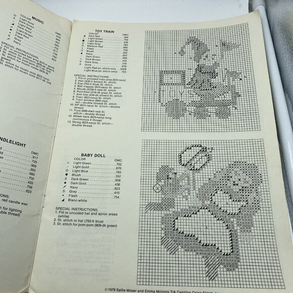 Carolina Cross Stitch Inc Christmas Elves Series 7 Ornaments Patterns Booklet - Picture 6 of 7